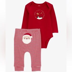NEW My First Christmas 24 months Gender Neutral Christmas Outfit Matching Set